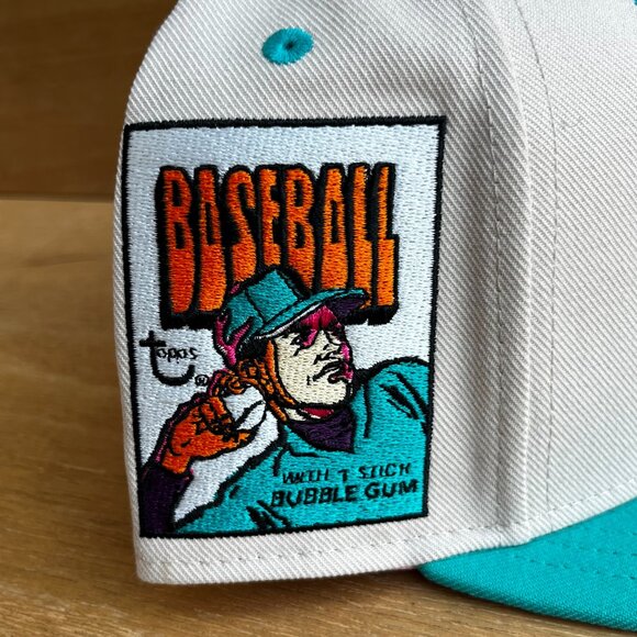 MITCHELL & NESS TOPPS THE SWINGIN’ OAKLAND A’s FITTED 7 3/8 HAT Structured NEW - Picture 3 of 6